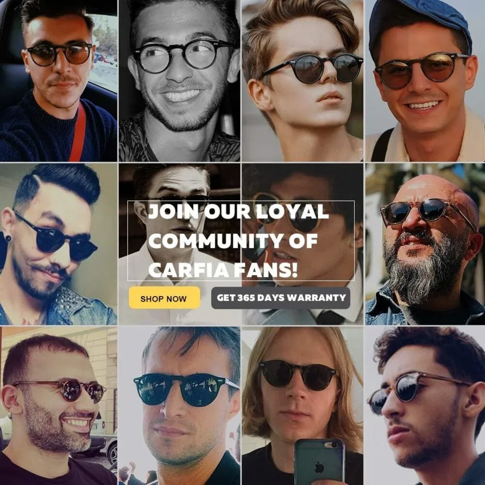 Handmade Retro Polarized Sunglasses for Men - UV400 Protection & Glare Reduction